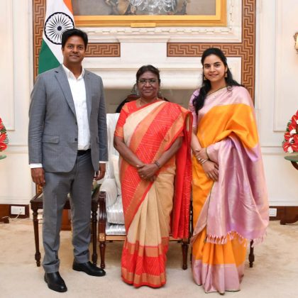 Dr.S.Gurushankar and Mrs. Kamini Gurushankar met the Hon. President of India