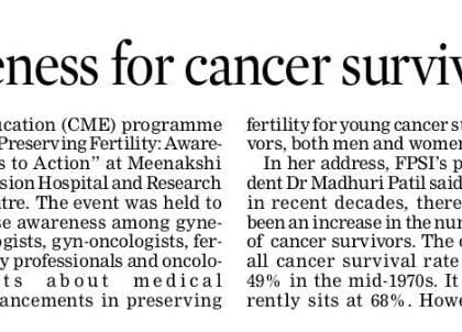 Madurai Meenakshi Mission Hospital organizes CME on Fertility Innovations Benefiting Cancer Survivors